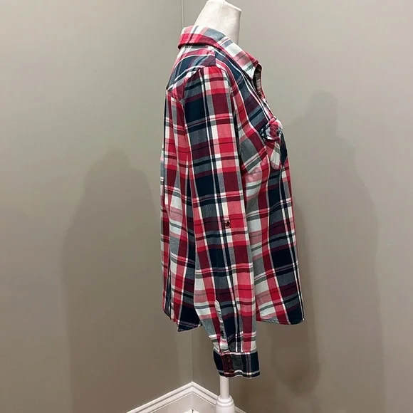 The North Face Plaid Flannel Long Sleeve Button Down Shirt Size Large - Picture 4 of 8